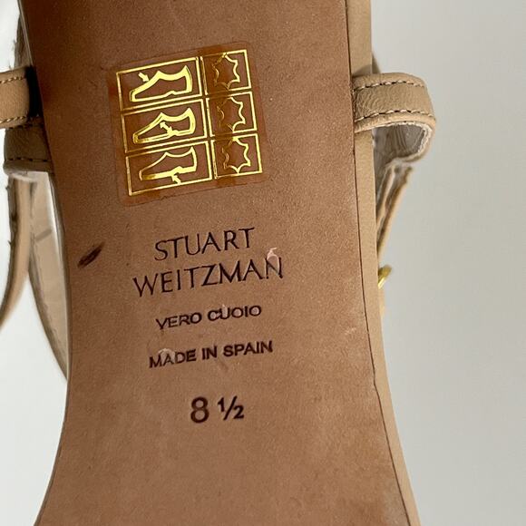 Stuart Weitzman Gloria 80 Nude Stiletto Heels Party Clean Girl - Picture 6 of 9